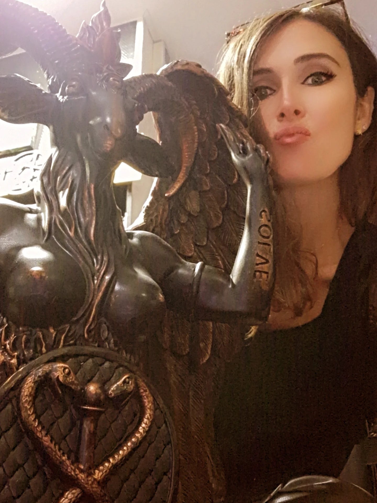 Statue Baphomet 61 cm – Grande statue ésotérique en bronze patiné. RETRAIT EN BOUTIQUE UNIQUEMENT