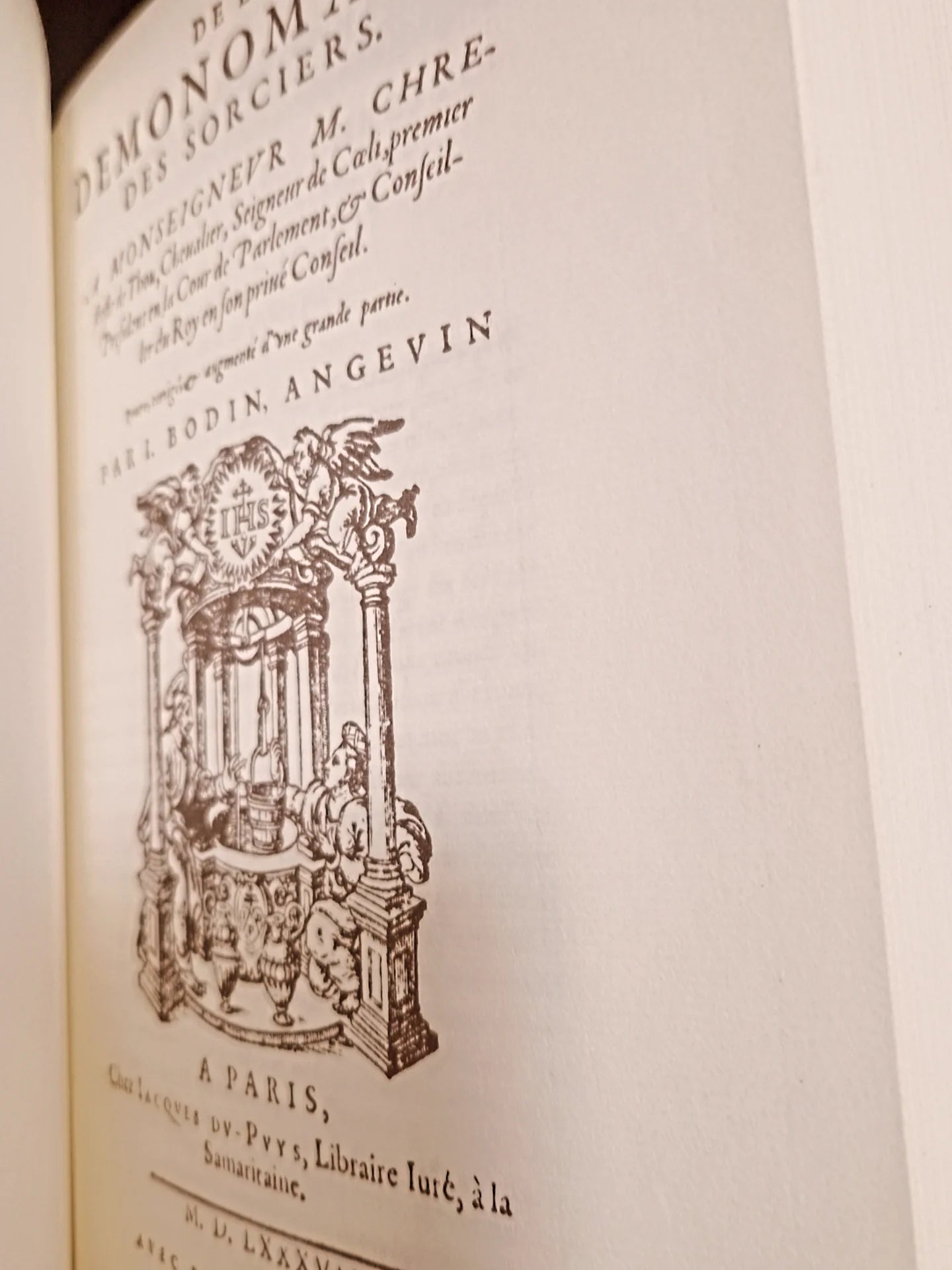 De la démonomanie des sorciers - Jean Bodin 1587 fac simile