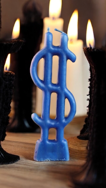 Bougie Rituelle "Dollar multiplicateur" abondance finances argent