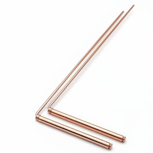 Baguettes de radiesthésie en cuivre pur – Sourcier Géobiologue Divination– Longueur 30 cm, poignée 5 mm – Précision professionnelle