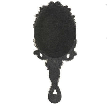"Miroir des arcanes célestes" : miroir à main pour autel. Divination.