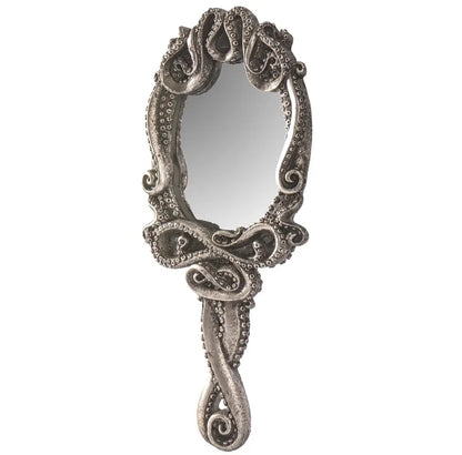 "Miroir des arcanes célestes" : miroir à main pour autel. Divination.