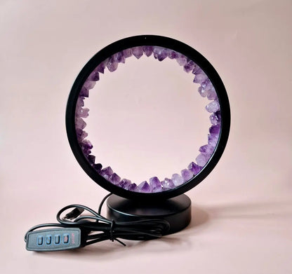 "Amystic"  : Lampe en Améthyste Ronde. Énergie et Sérénité