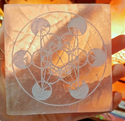 Plaque de sélénite metatron ~10 cm