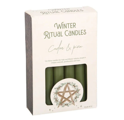 Bougies de rituel solstice d'hiver "Winter ritual candles" parfumées cèdre & pin-boîte de 12 bougies de rituel