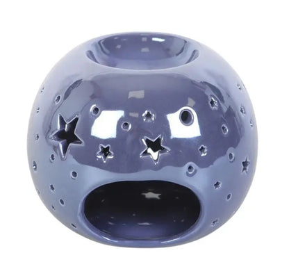 Diffuseur brûleur huile,cire : boule étoilée violet irisé