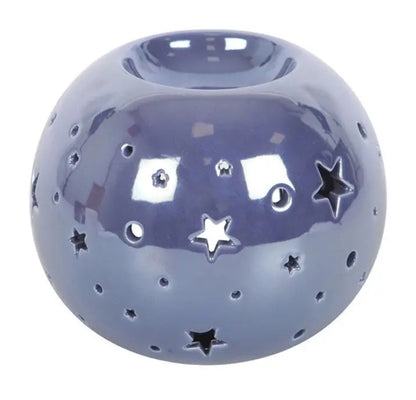 Diffuseur brûleur huile,cire : boule étoilée violet irisé