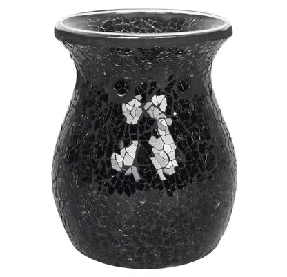 Diffuseur brûleur à huiles en verre craquelé noir