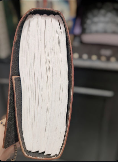 Grimoire en cuir aventurine pentacle & triple lune abondance