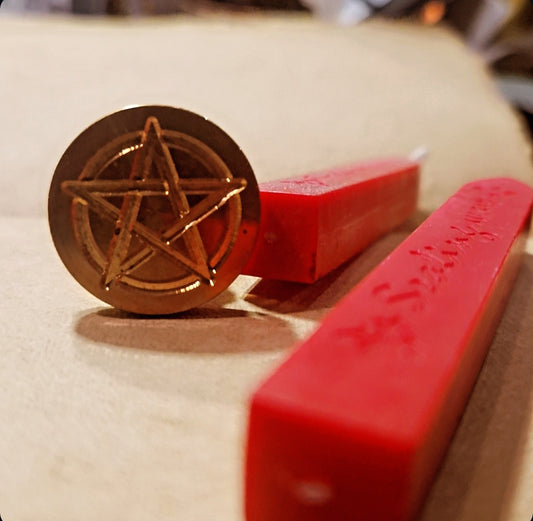 Coffret de Cachet/Sceau et Cire – Pentagramme ou Fleur de Lys