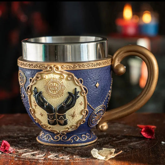 Tasse symbolique – Mains magiques & Œil solaire