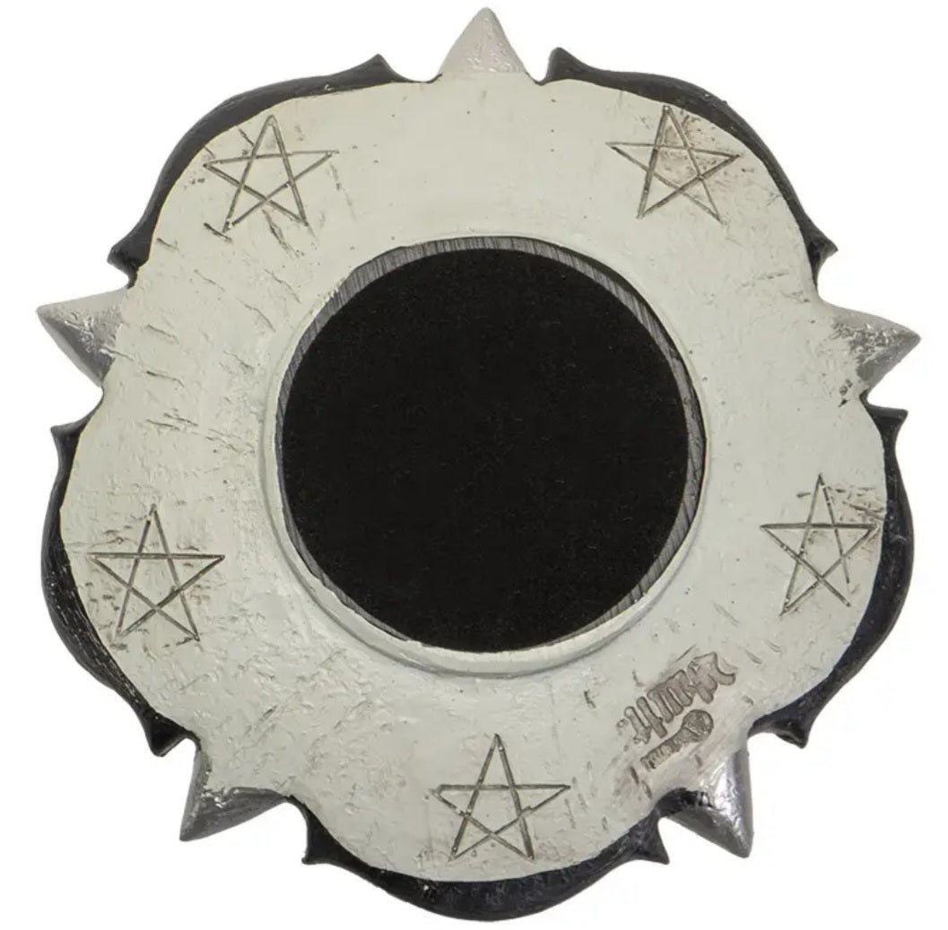 Bougeoir/ Porte-bougie Pentagramme – Rose Noire Mystique pour Rituels et Méditation