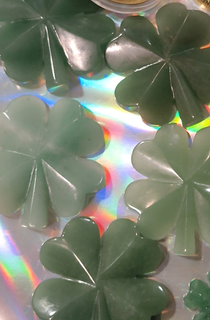 Aventurine verte Grand Trèfle – Talisman énergétique magique, activation personnelle, pierre naturelle Brésil