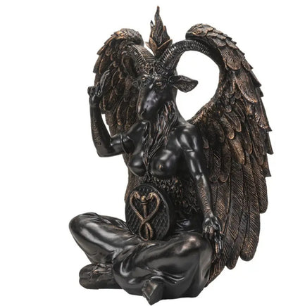 Statue Baphomet 61 cm – Grande statue ésotérique en bronze patiné. RETRAIT EN BOUTIQUE UNIQUEMENT