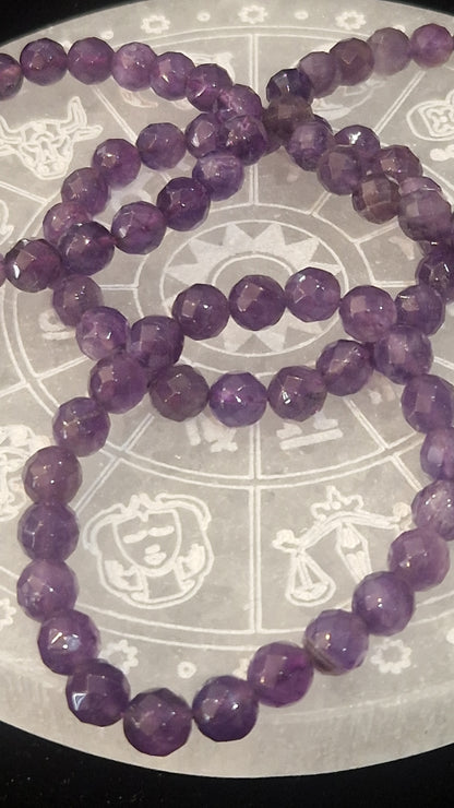 Améthyste facettée bracelet– Pierre Naturelle