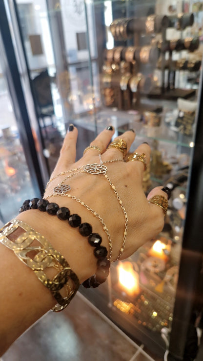 Tourmaline noire facettée bracelet – Pierre Naturelle