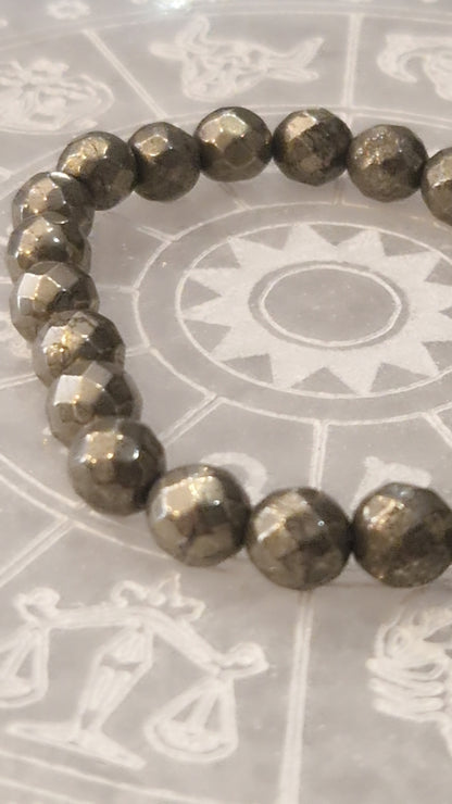 Pyrite facettée bracelet – Pierre Naturelle