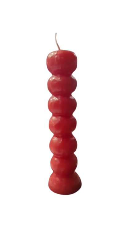 Bougie rituelle 7 noeuds- rouge . 7 jours de rituels d'amour.