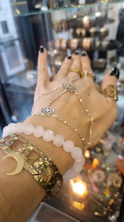 Quartz rose facetté bracelet– Pierre Naturelle.