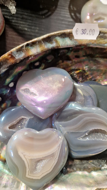 Coeur pierre agate druzy aura angel