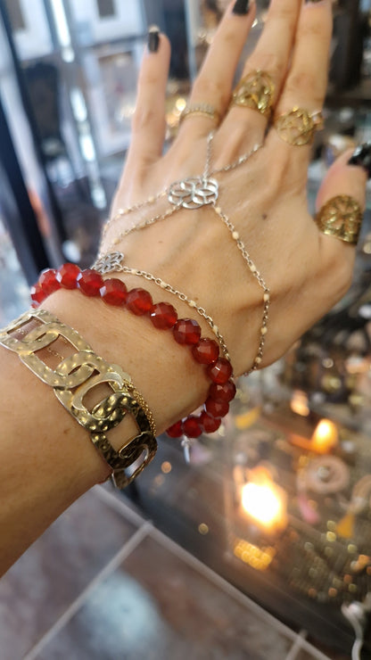 Cornaline facettée bracelet– Pierre Naturelle.