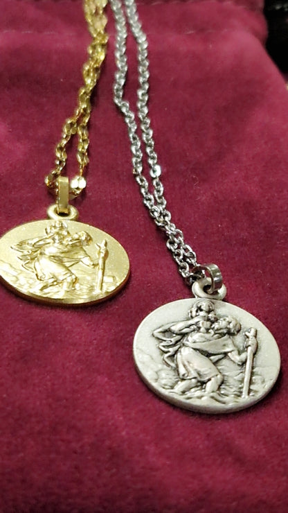 Collier médaille Saint-Christophe - voyages protection déplacements éloigne accidents
