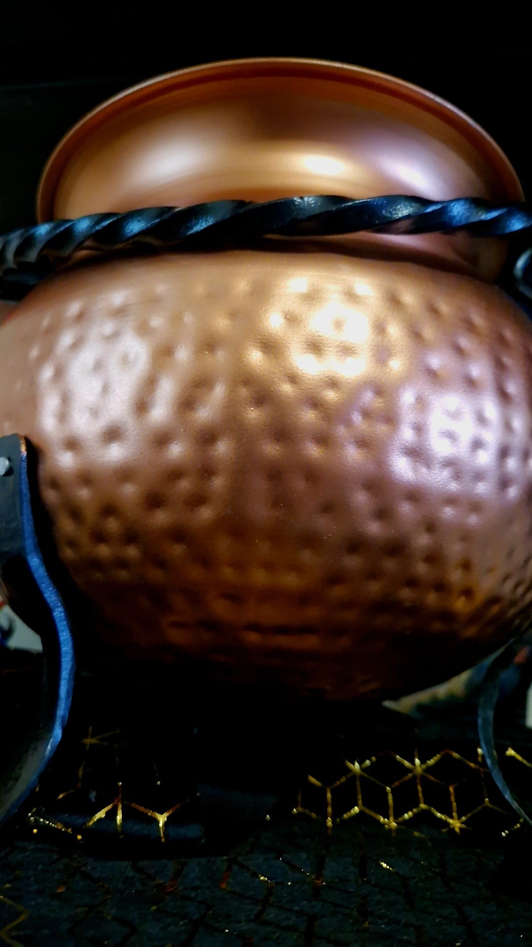 Chaudron patine cuivre XL