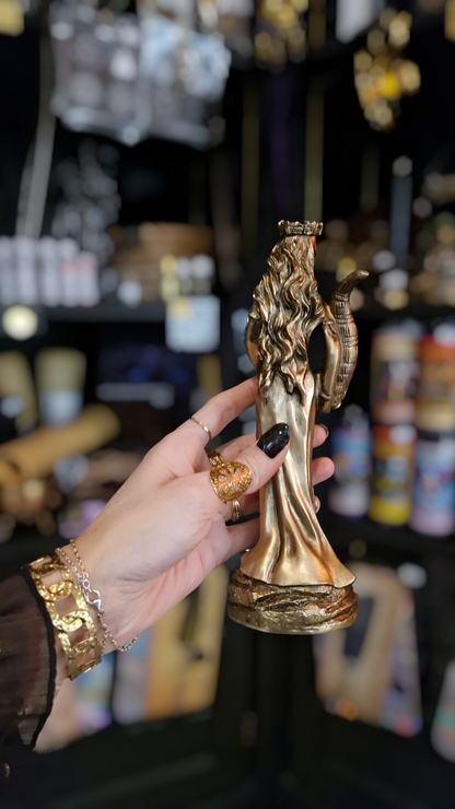 Statuette Diosa de la Fortuna – Déesse de la Chance, Richesse et Prospérité – Résine Peinte à la Main 22 cm