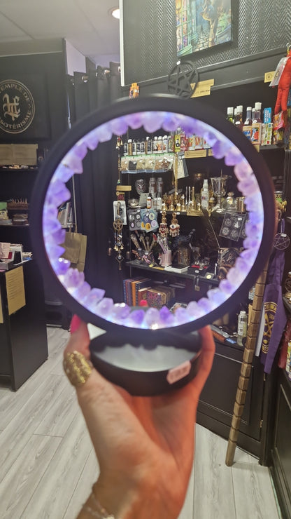 "Amystic"  : Lampe en Améthyste Ronde. Énergie et Sérénité