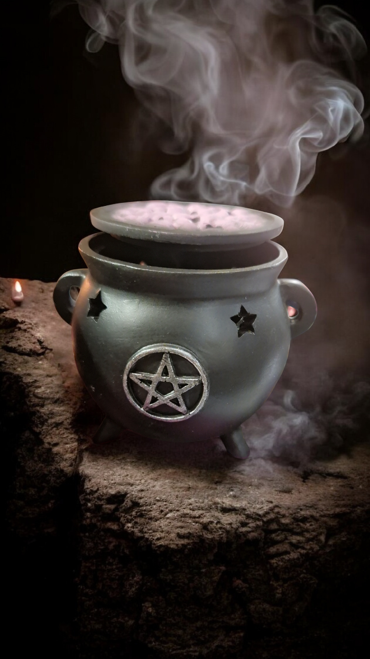 Chaudron brûleur d'encens en Résine ( taille S) – Pentagramme ou Triquetra