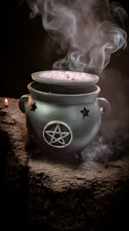 Chaudron brûleur d'encens en Résine ( taille S) – Pentagramme ou Triquetra