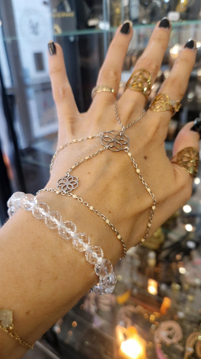 Cristal de roche facetté bracelet– Pierre Naturelle.
