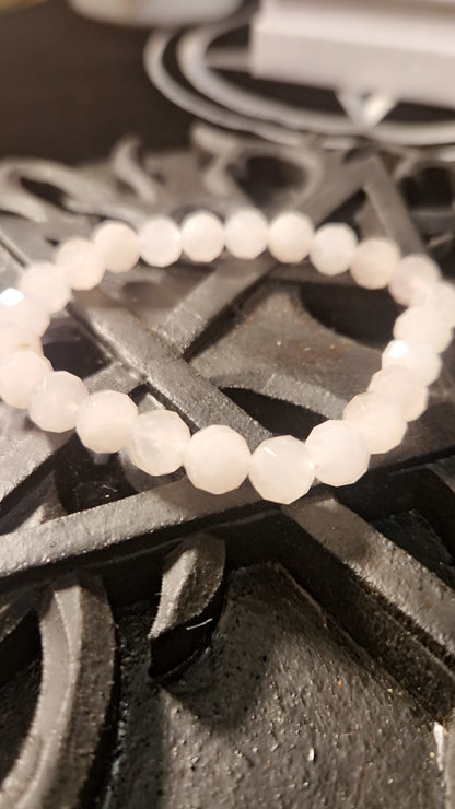 Quartz rose facetté bracelet– Pierre Naturelle.