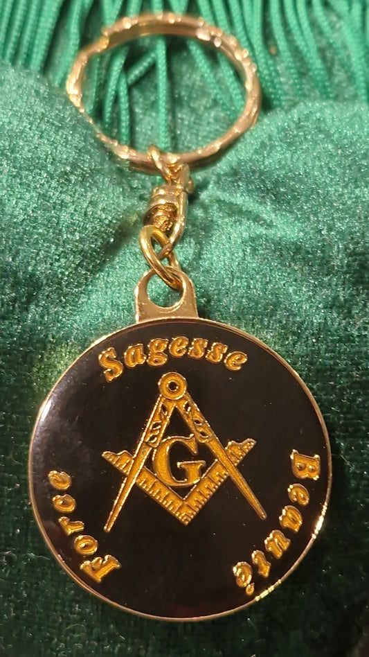 Porte clé franc-maçon Force Sagesse Beauté
