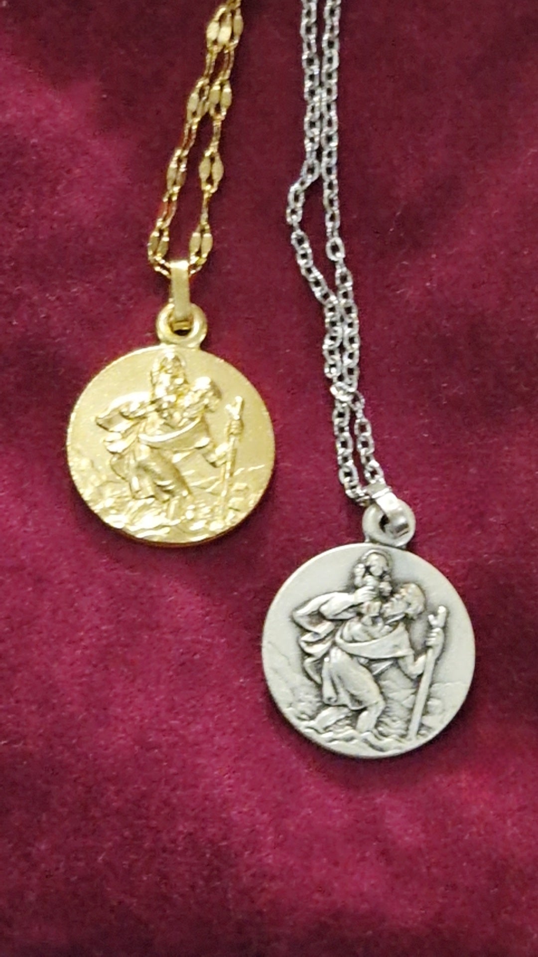 Collier médaille Saint-Christophe - voyages protection déplacements éloigne accidents