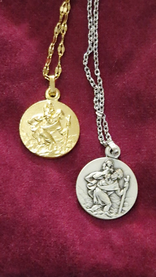 Collier médaille Saint-Christophe - voyages protection déplacements éloigne accidents