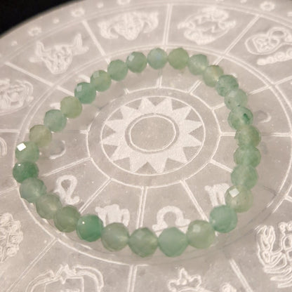 Aventurine verte facettée bracelet 6 mm– Pierre Naturelle.