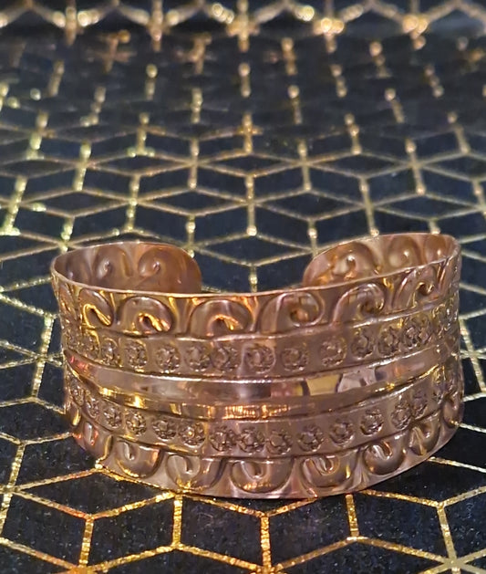 Bracelet en cuivre pur -motifs vagues-