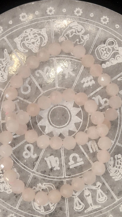 Quartz rose facetté bracelet– Pierre Naturelle.