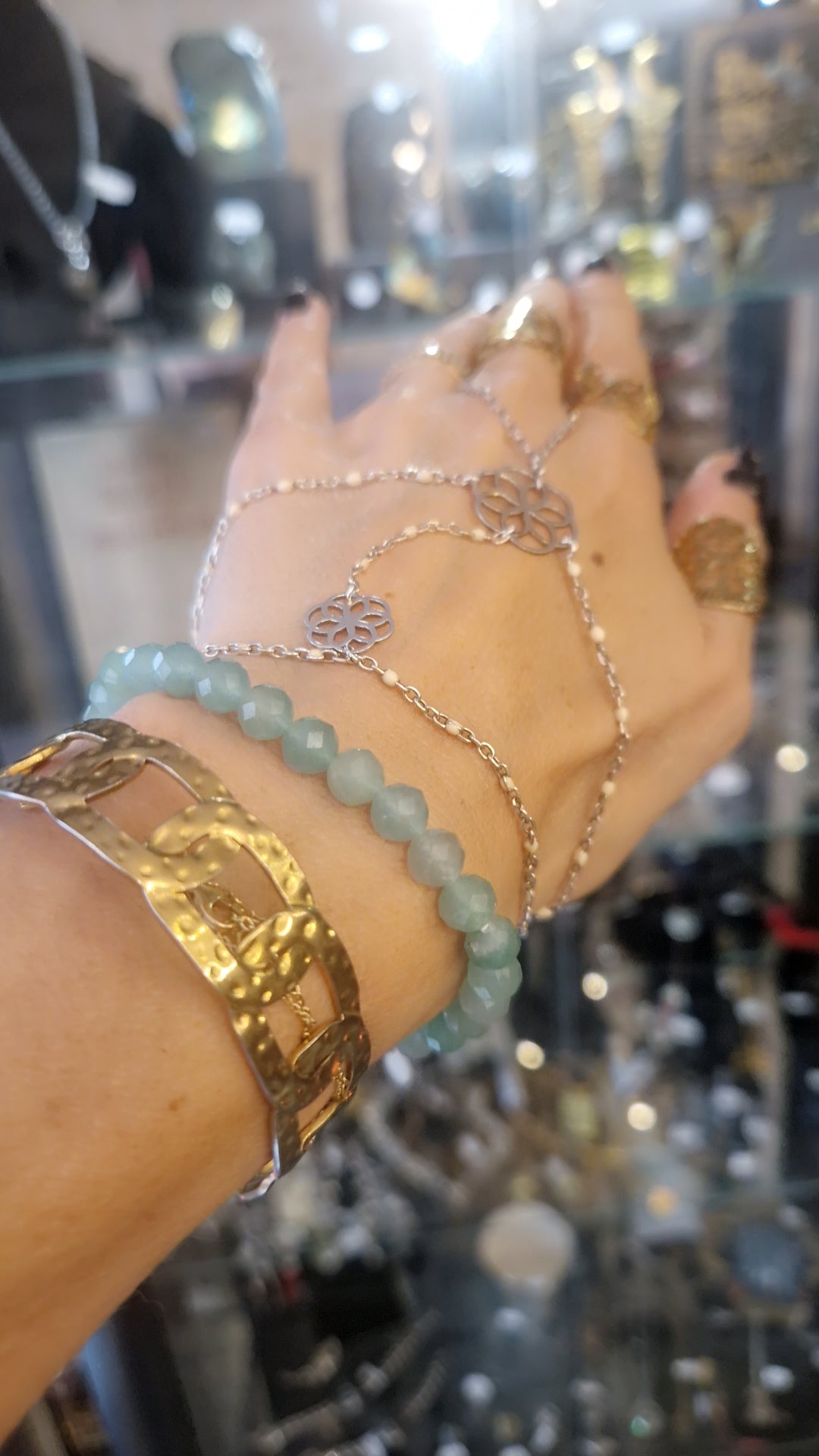Aventurine verte facettée bracelet 6 mm– Pierre Naturelle.