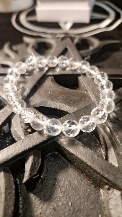 Cristal de roche facetté bracelet– Pierre Naturelle.