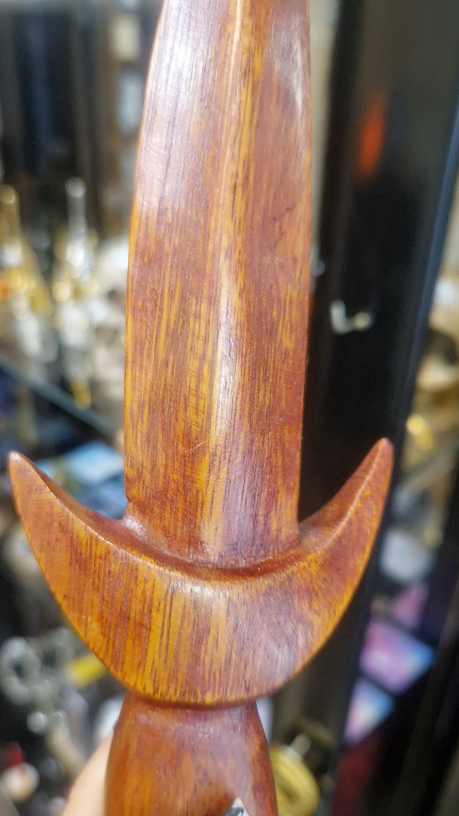 Athamé Rituel en Bois Naturel et Pentagramme – 28 cm