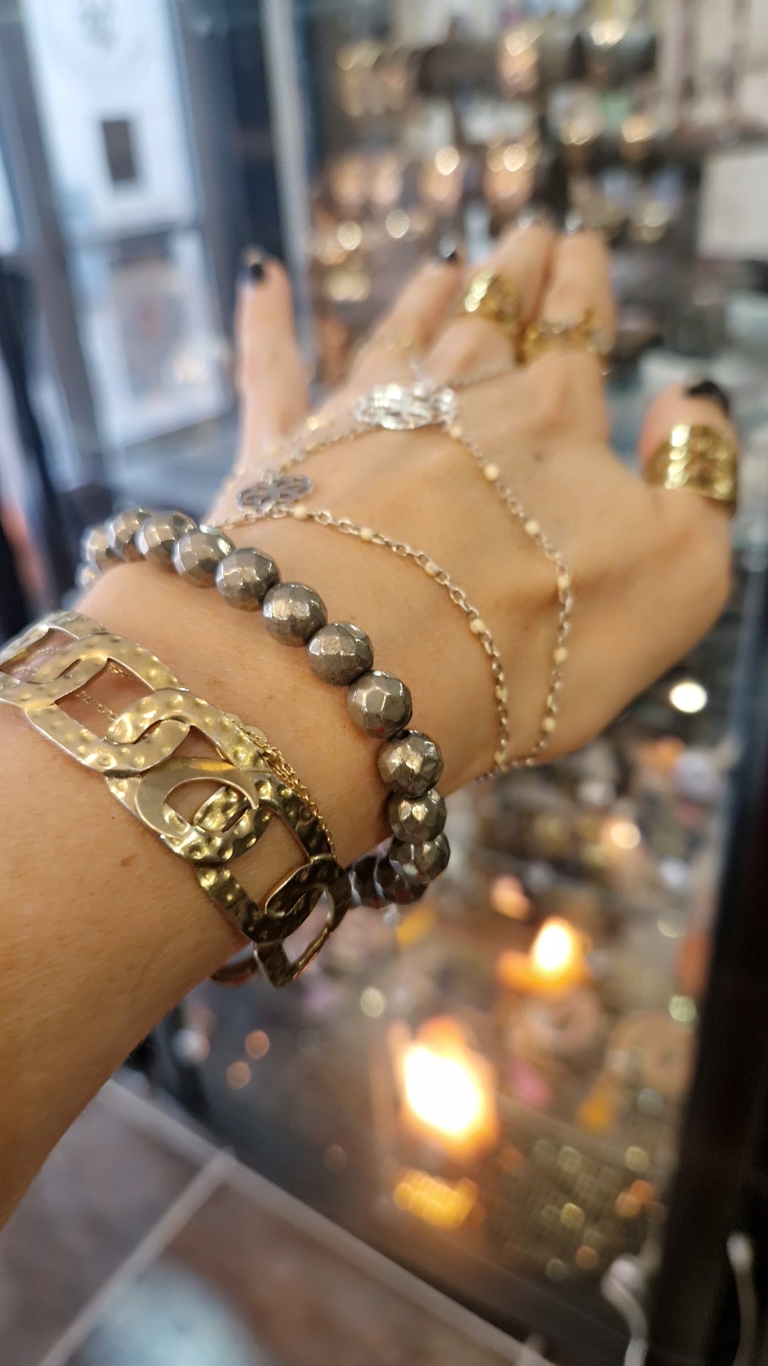 Pyrite facettée bracelet – Pierre Naturelle