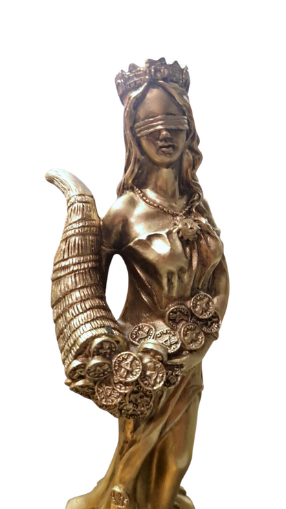 Statuette Diosa de la Fortuna – Déesse de la Chance, Richesse et Prospérité – Résine Peinte à la Main 22 cm