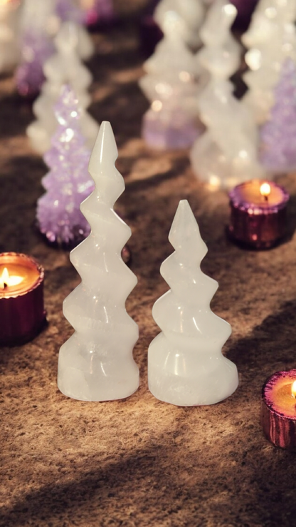 Tour de sélénite –Spirale Corne de licorne 2 tailles au choix