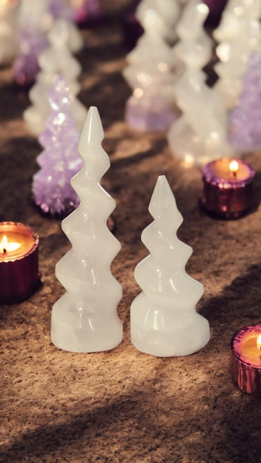 Tour de sélénite –Spirale Corne de licorne 2 tailles au choix