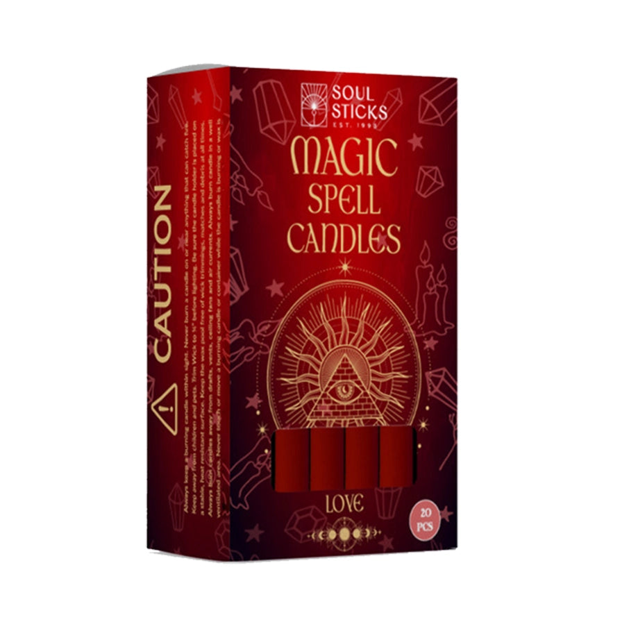 Soul sticks : bougies magiques - boite de 20 - rouge- Love Amour