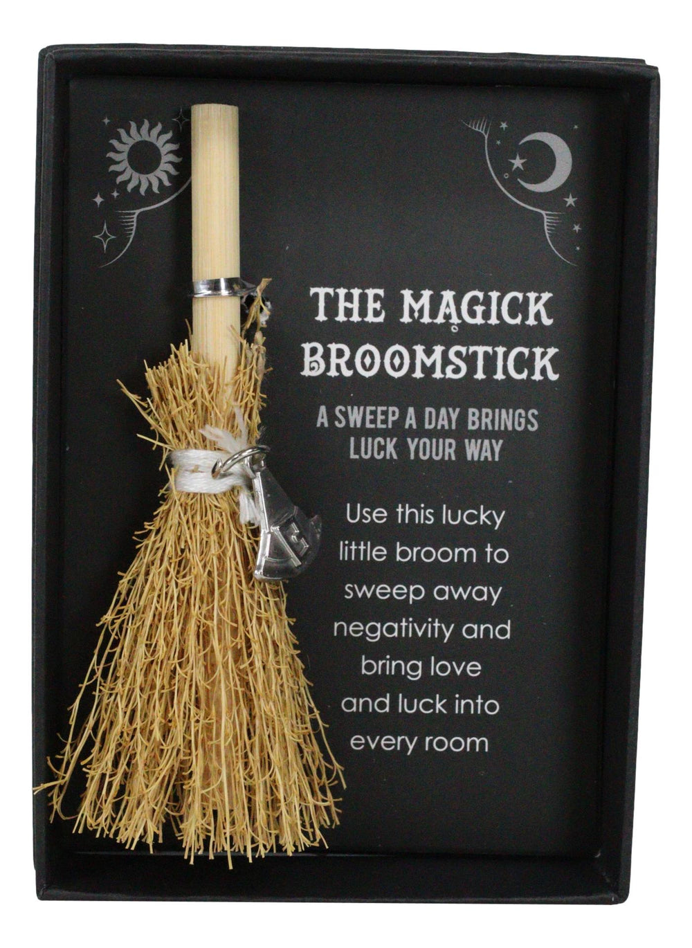 Mini balai de sorcière 9 cm – Porte-bonheur ésotérique pour autel – The Magick Broomstick  9 cm