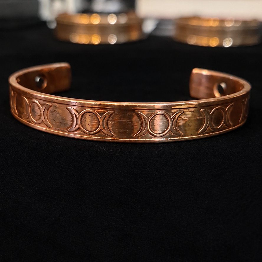 Bracelet en cuivre magnétique Triple Lune