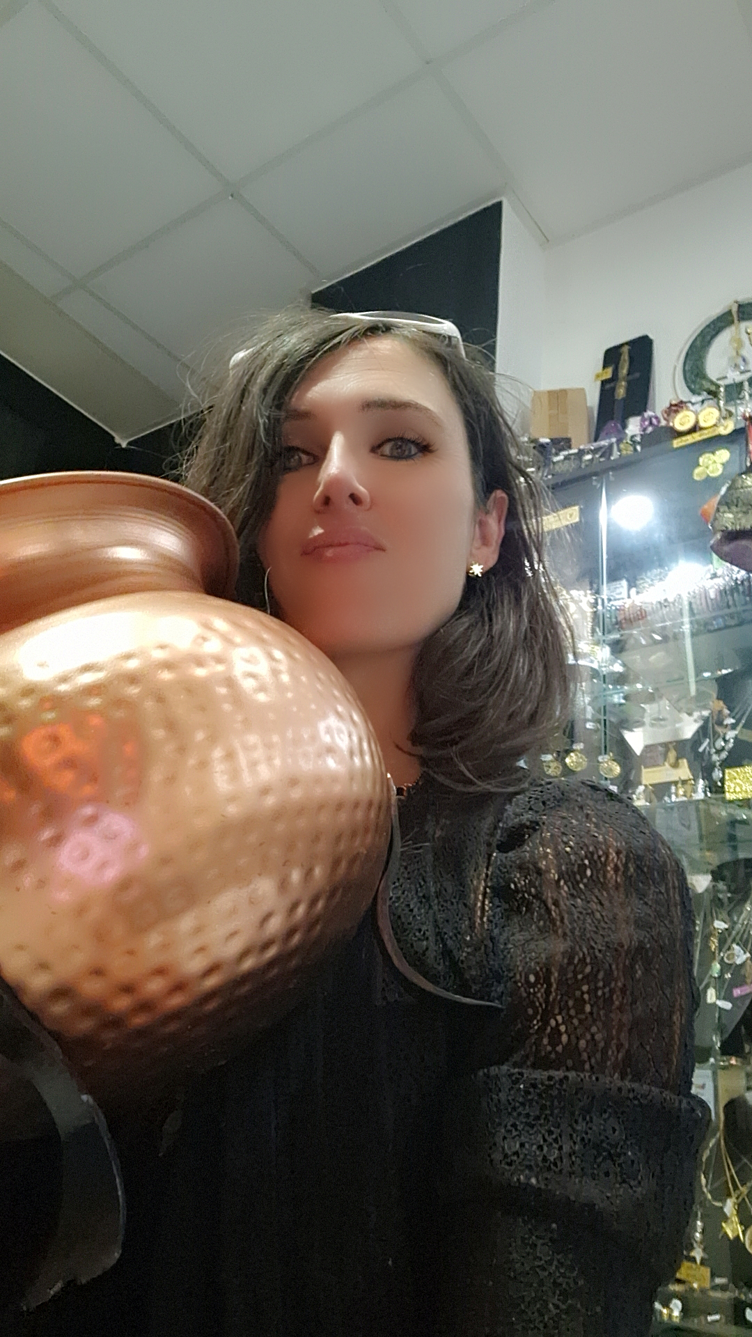 Chaudron patine cuivre XL